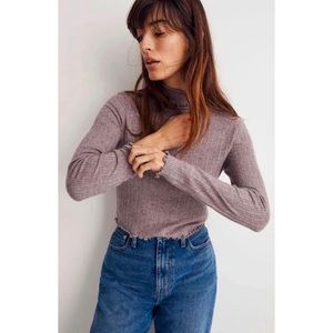 NWT Madewell Soju Cropped Turtleneck in Chocolate Raisin XXS